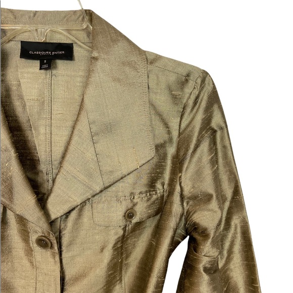 Classiques Entier Atelier 100% Silk Gold Belted Button Down Shirt Size Small - Picture 6 of 10